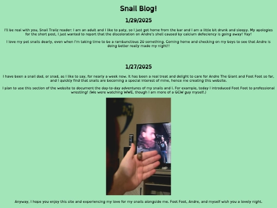 Snailblog screenshot