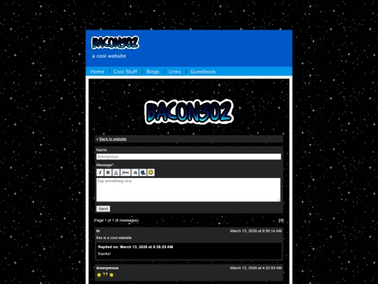 guestbook screenshot