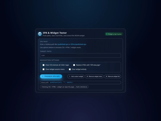 SPA/SPA-widget-tool screenshot