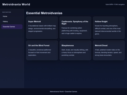 SPA/nav/games screenshot
