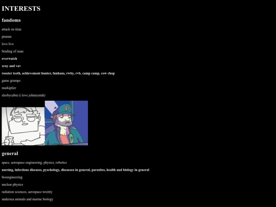 interests screenshot