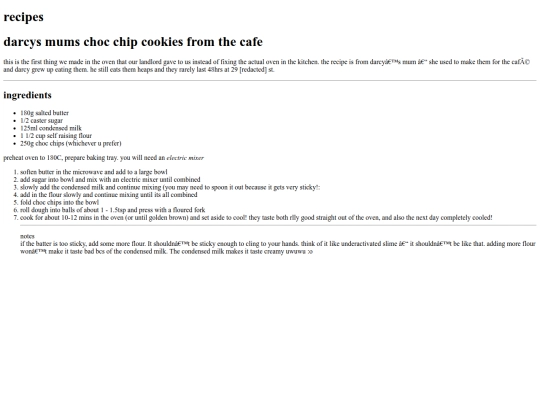 recipes screenshot