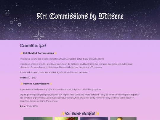 commissions screenshot