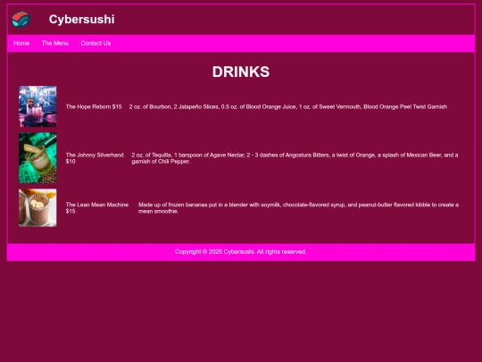 drinks screenshot