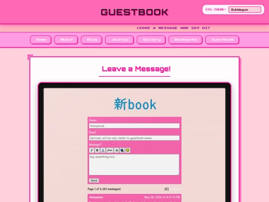 guestbook screenshot