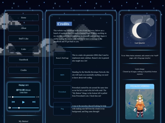 pages/credits screenshot