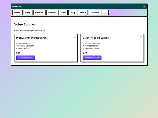 bundles screenshot