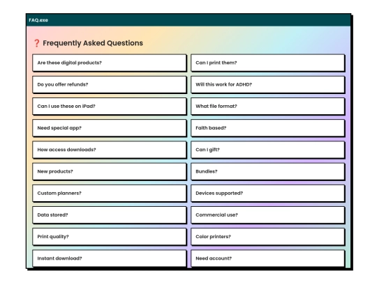 faq screenshot