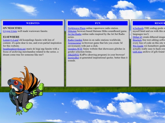 links screenshot