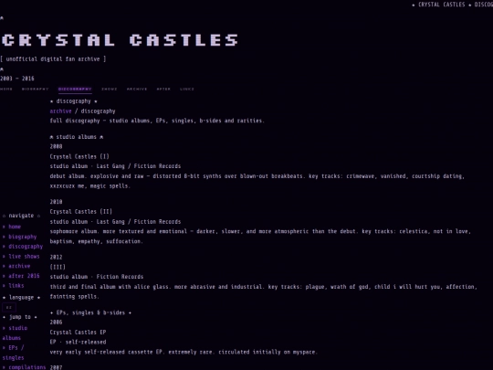 discography screenshot