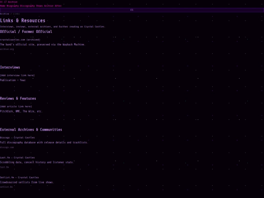 links screenshot