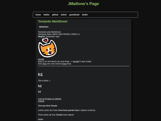 pages/Testando-MarkDown screenshot
