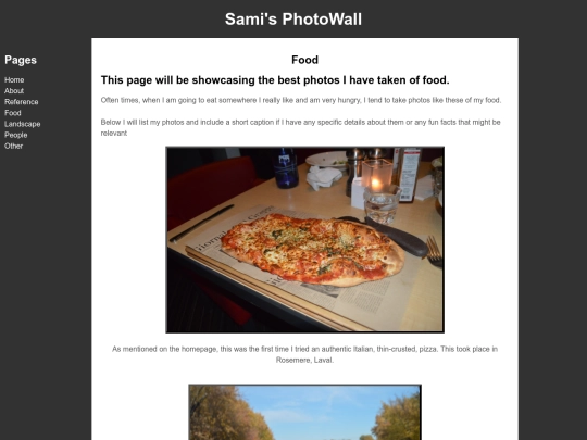 website project/food screenshot