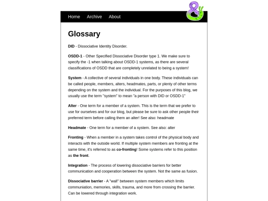 glossary screenshot