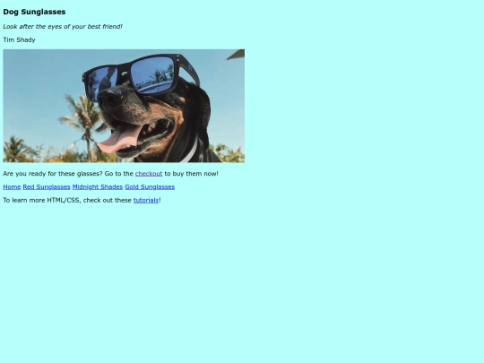shadyshop/pages/dogsunglasses screenshot