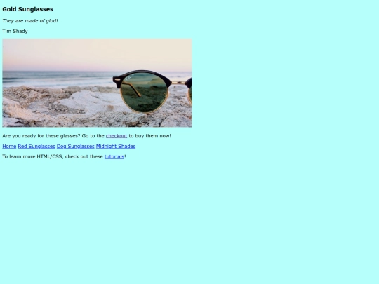 shadyshop/pages/goldsunglasses screenshot