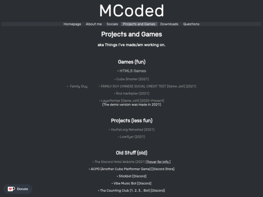 projects screenshot