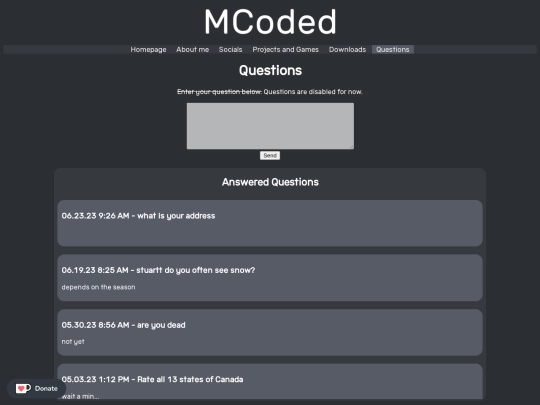 questions screenshot