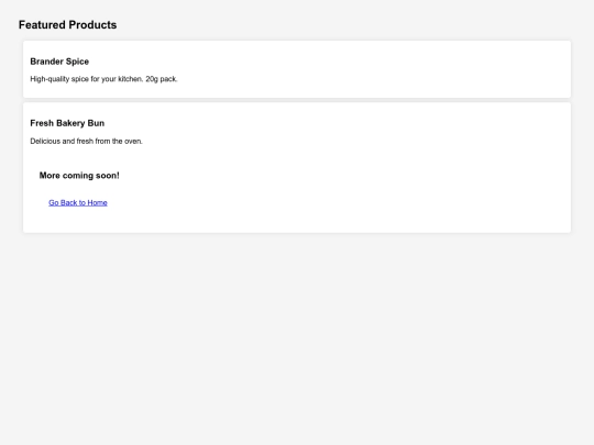 Products screenshot