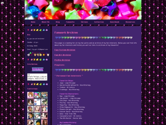 Fanworks screenshot