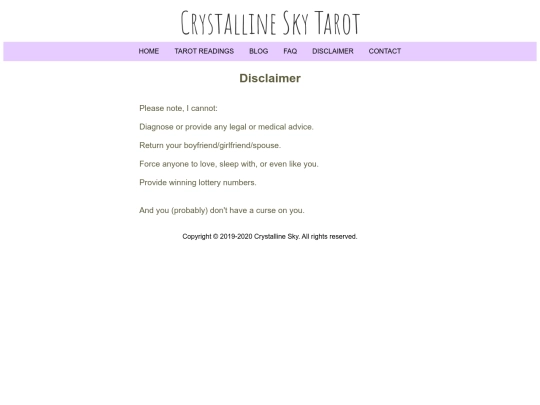 disclaimer screenshot
