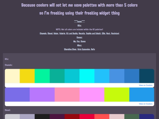 Palettes screenshot