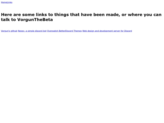 links screenshot