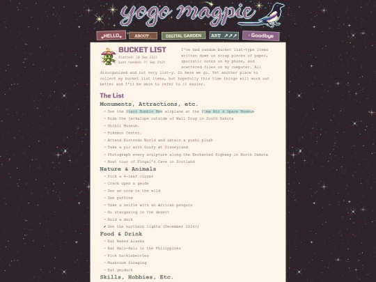 garden/bucketlist screenshot