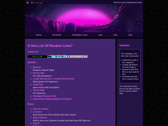 links screenshot