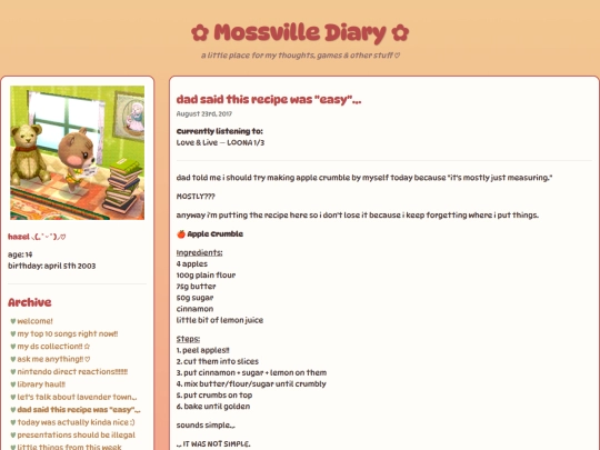 blogs/recipe screenshot
