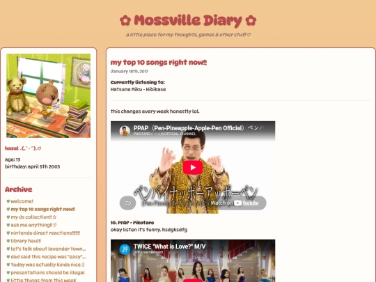 blogs/topsongs screenshot