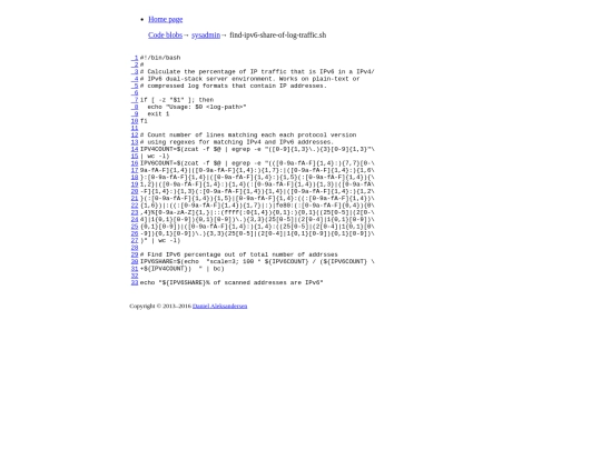 blobs/sysadmin/find-ipv6-share-of-log-traffic.sh screenshot