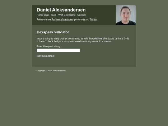 tools/hexspeak-validator screenshot