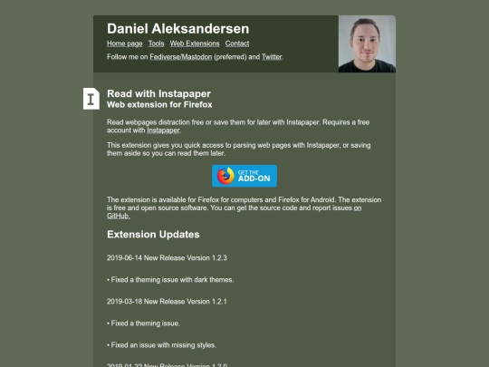 web-extensions/instapaper screenshot