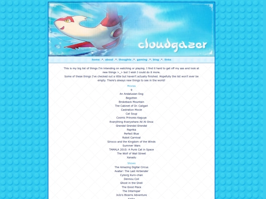 thoughts/list screenshot