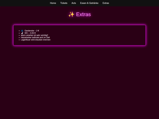 extras screenshot