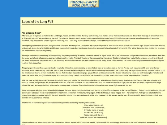 MERP/loonsofthelongfell screenshot