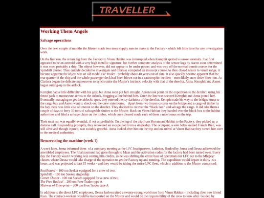 Traveller/Workingthemangels screenshot