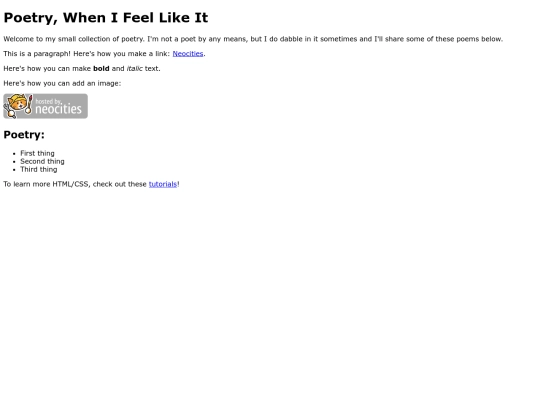 Poetry screenshot