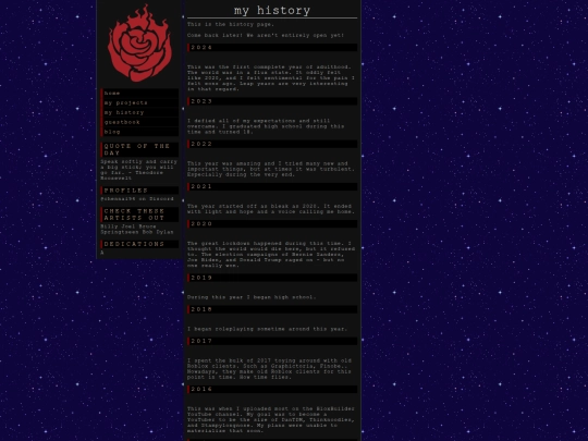 history screenshot