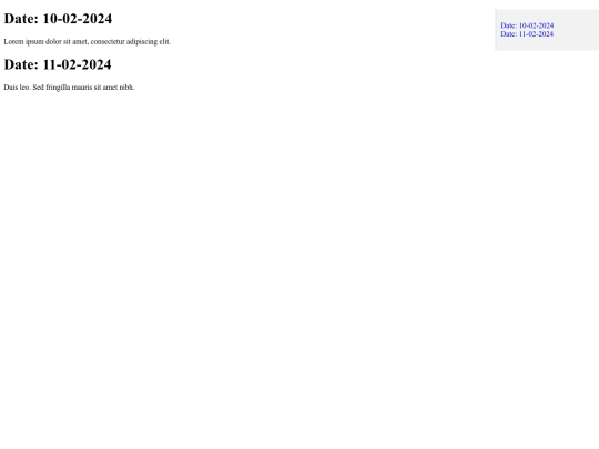 table of contents test screenshot