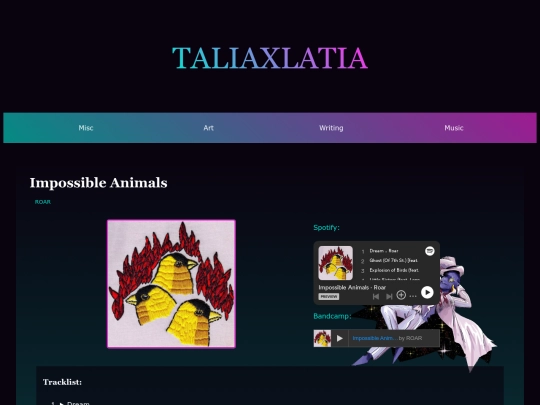music/vinyls/impossible-animals screenshot