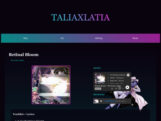 music/vinyls/retinal-bloom screenshot