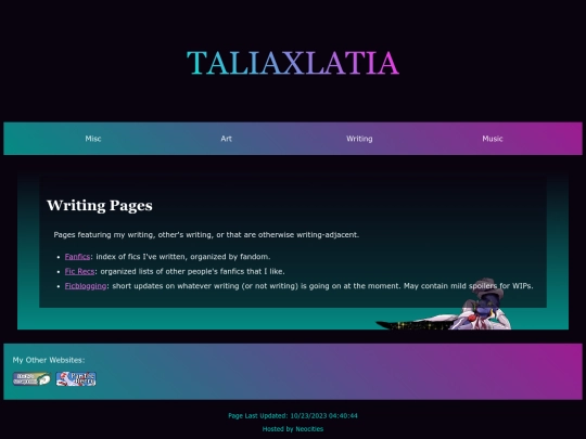 writing screenshot