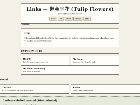 links screenshot