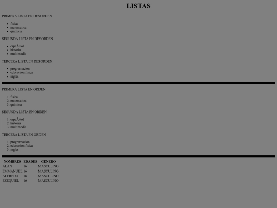 Listas screenshot