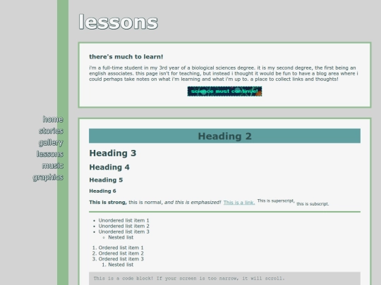 lessons screenshot
