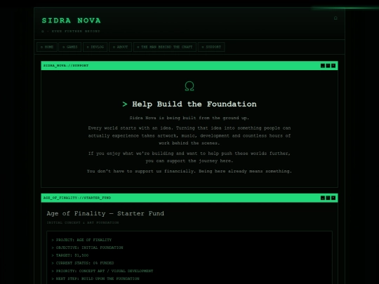 support screenshot