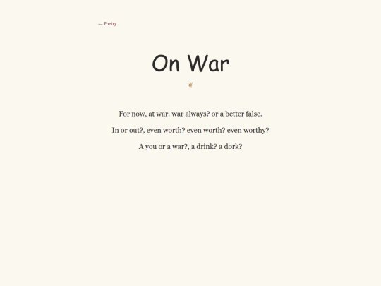 poems/war screenshot