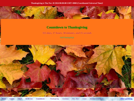 countdowns/Thanksgiving screenshot